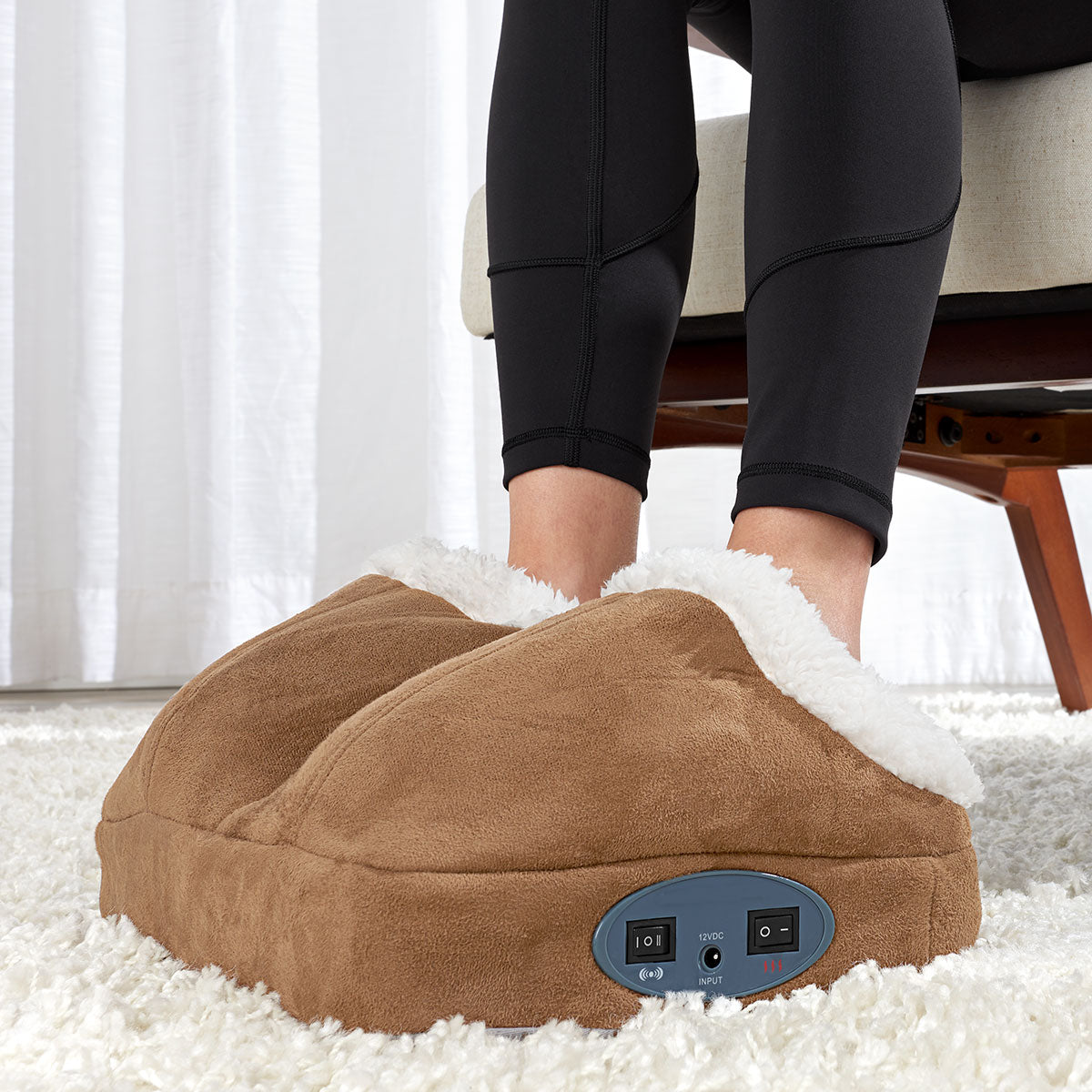 Fleece-Lined Warming Foot Massager