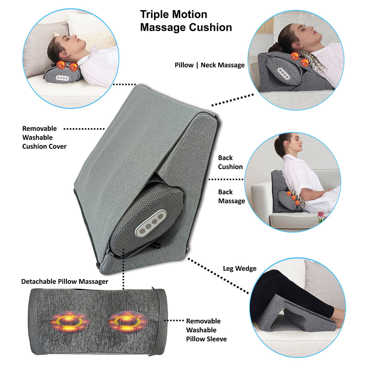 3-in-1 Heated Massage Cushion
