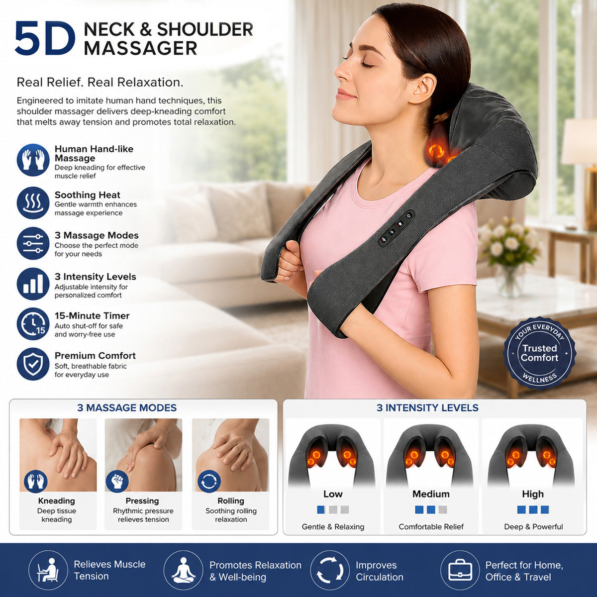 5D Neck & Shoulder Massager with Heat
