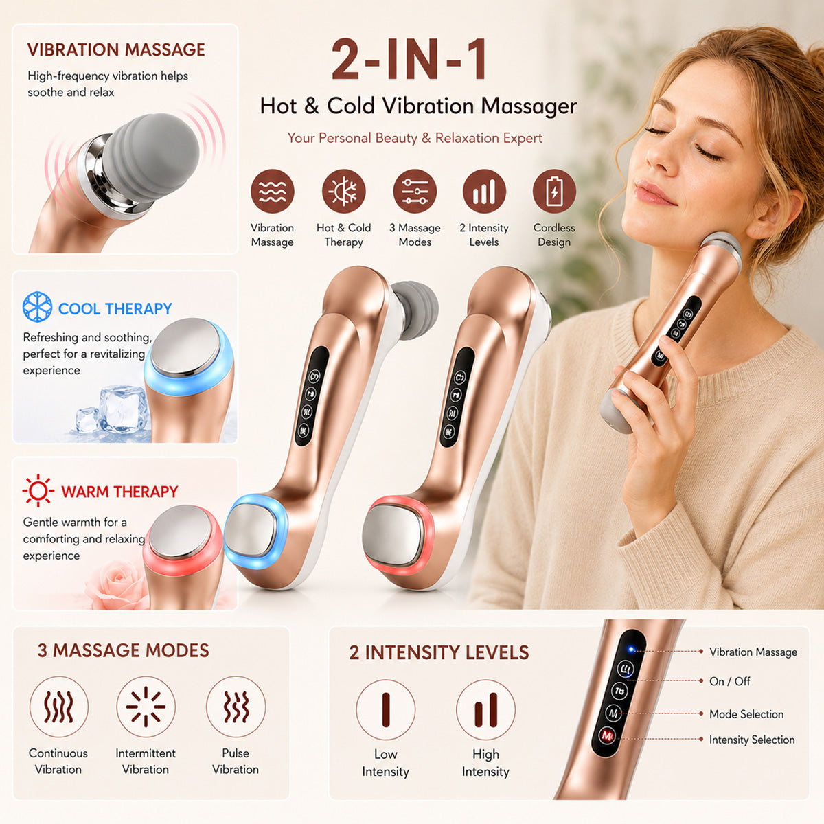 Cordless Hot & Cold Facial Massager
