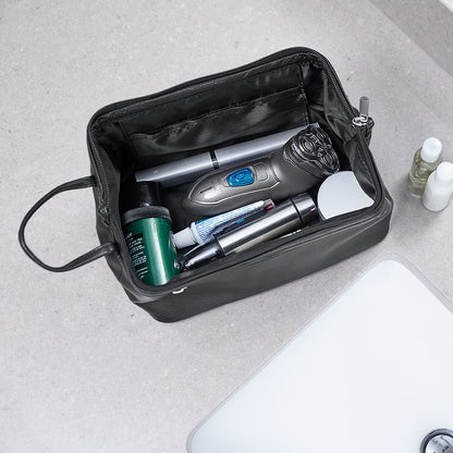 Widemouth Leather Toiletry Bag