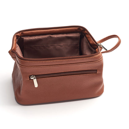 Widemouth Leather Toiletry Bag