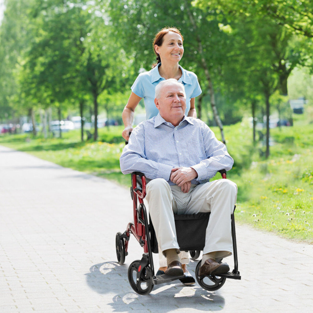 2-in-1 Rollator Walker & Transport Chair