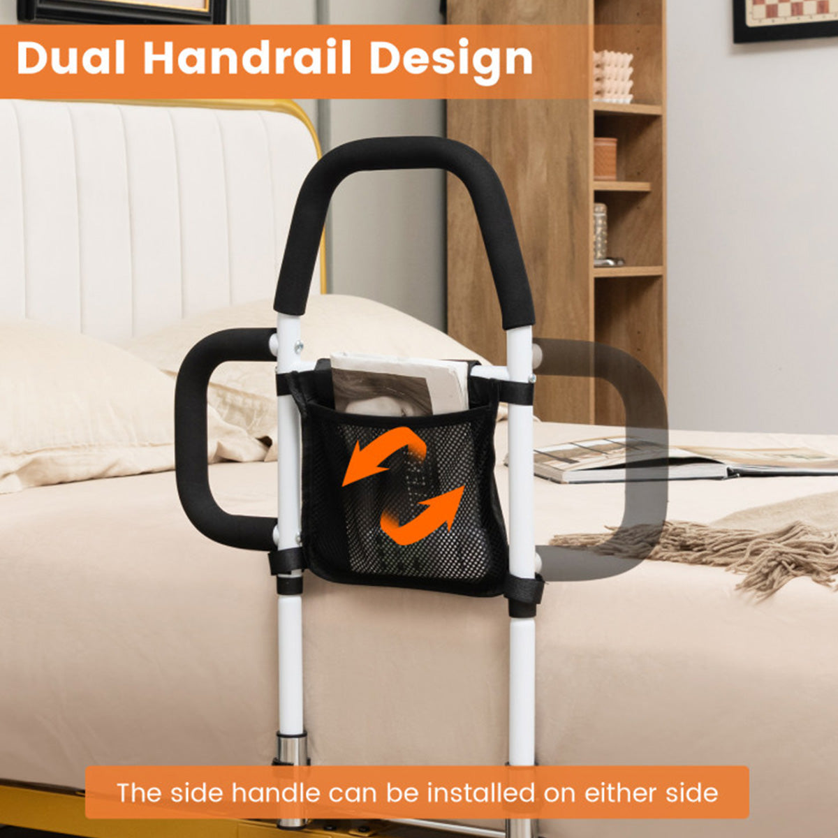 Bed Assist Rail with Non-Slip Grab Bar