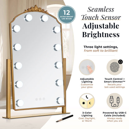 LED Gold Vanity Mirror