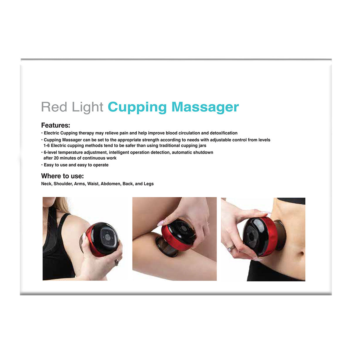 Electric Cupping Massager with Red Light