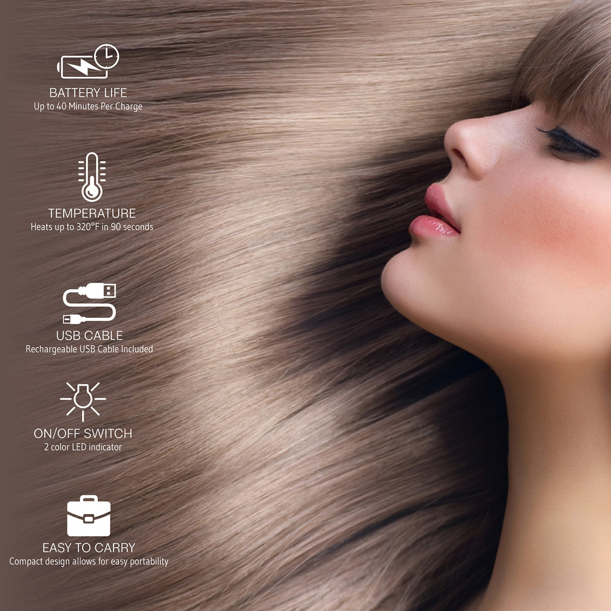 Cordless Ceramic Hair Straightener