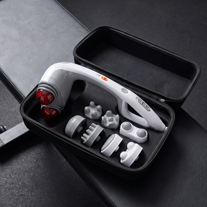 Heated Dual-Head Percussion Massager - carry case with heads