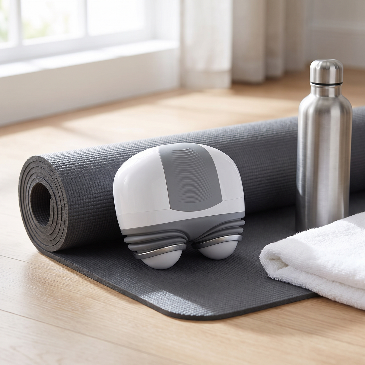 Heated Dual-Head Percussion Massager - yoga mat