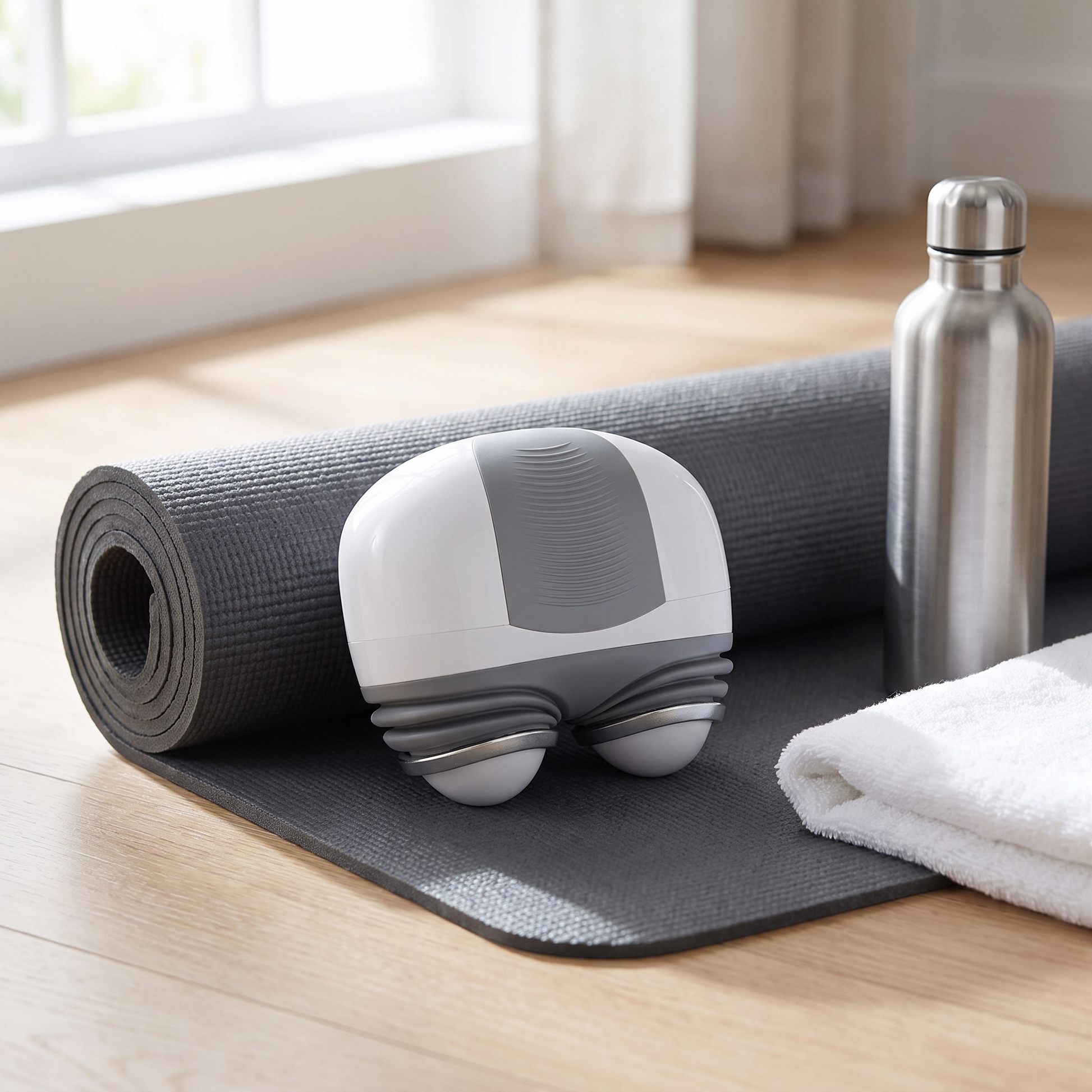 Heated Dual-Head Percussion Massager - yoga mat