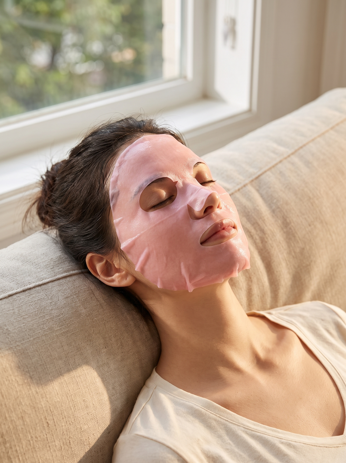 Then the mask goes on