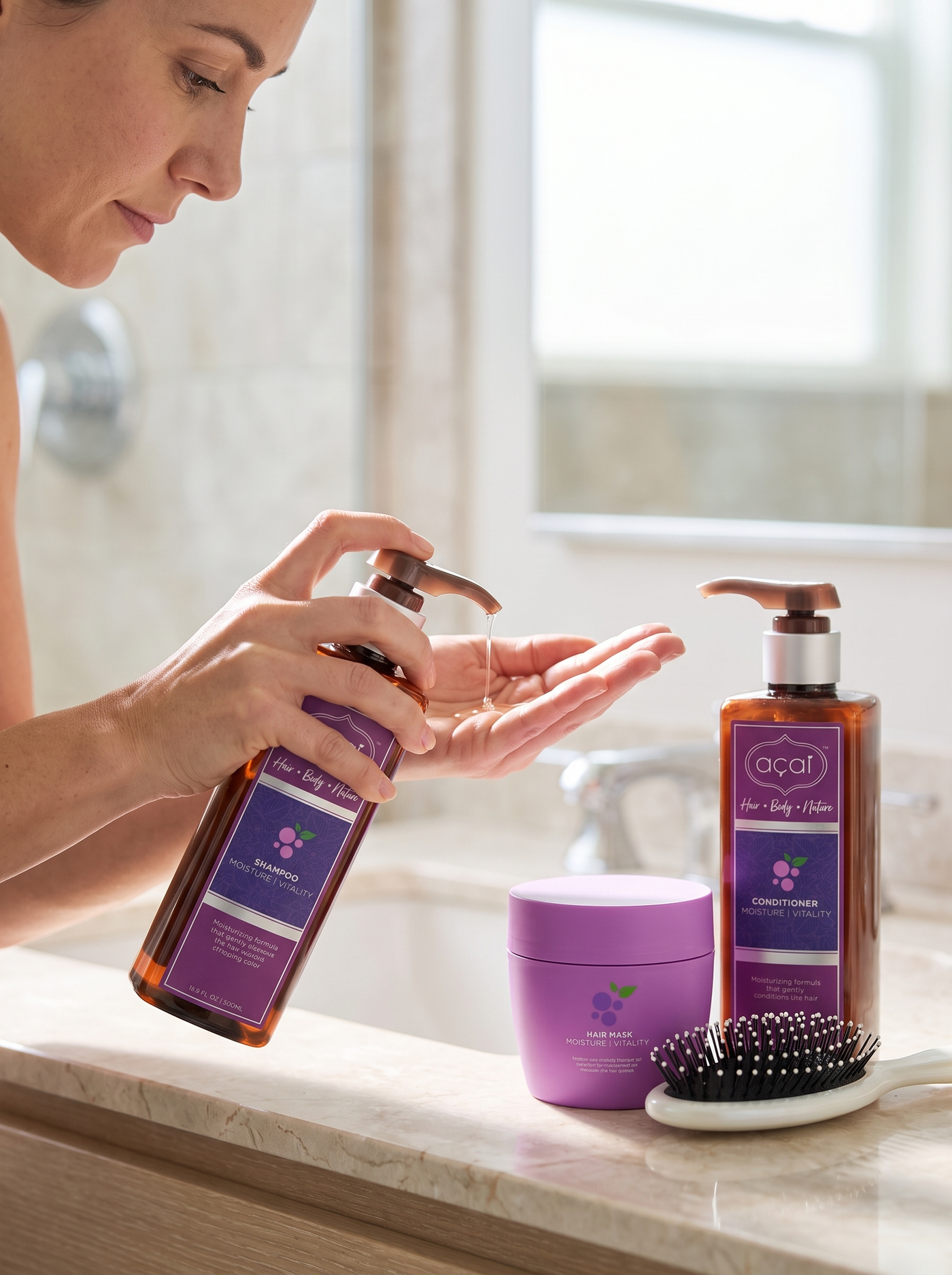 Acai from wash to mask