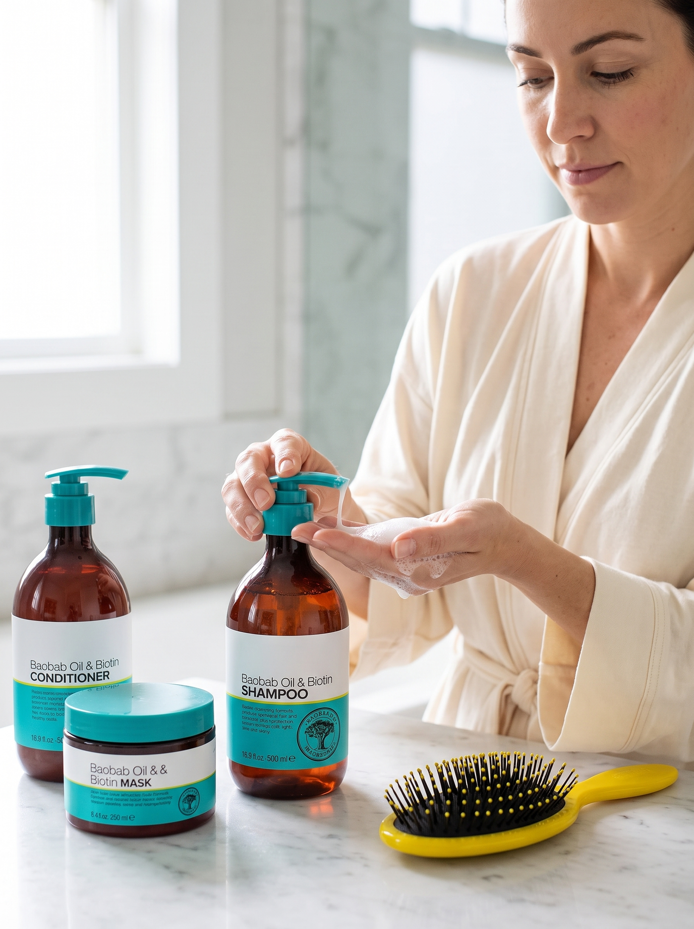 Baobab oil and biotin