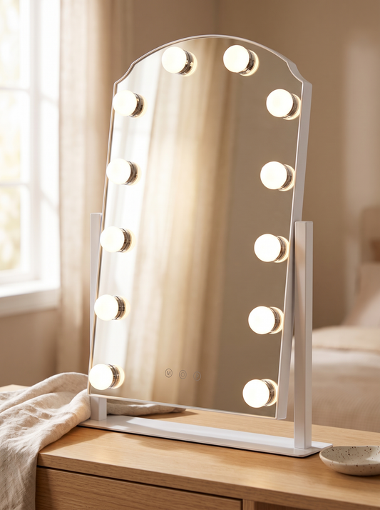 LED Scalloped Hollywood Mirror