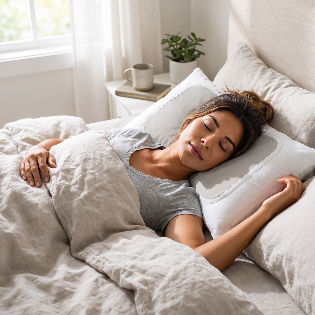 Self-Cooling Pillow Pad lifestyle