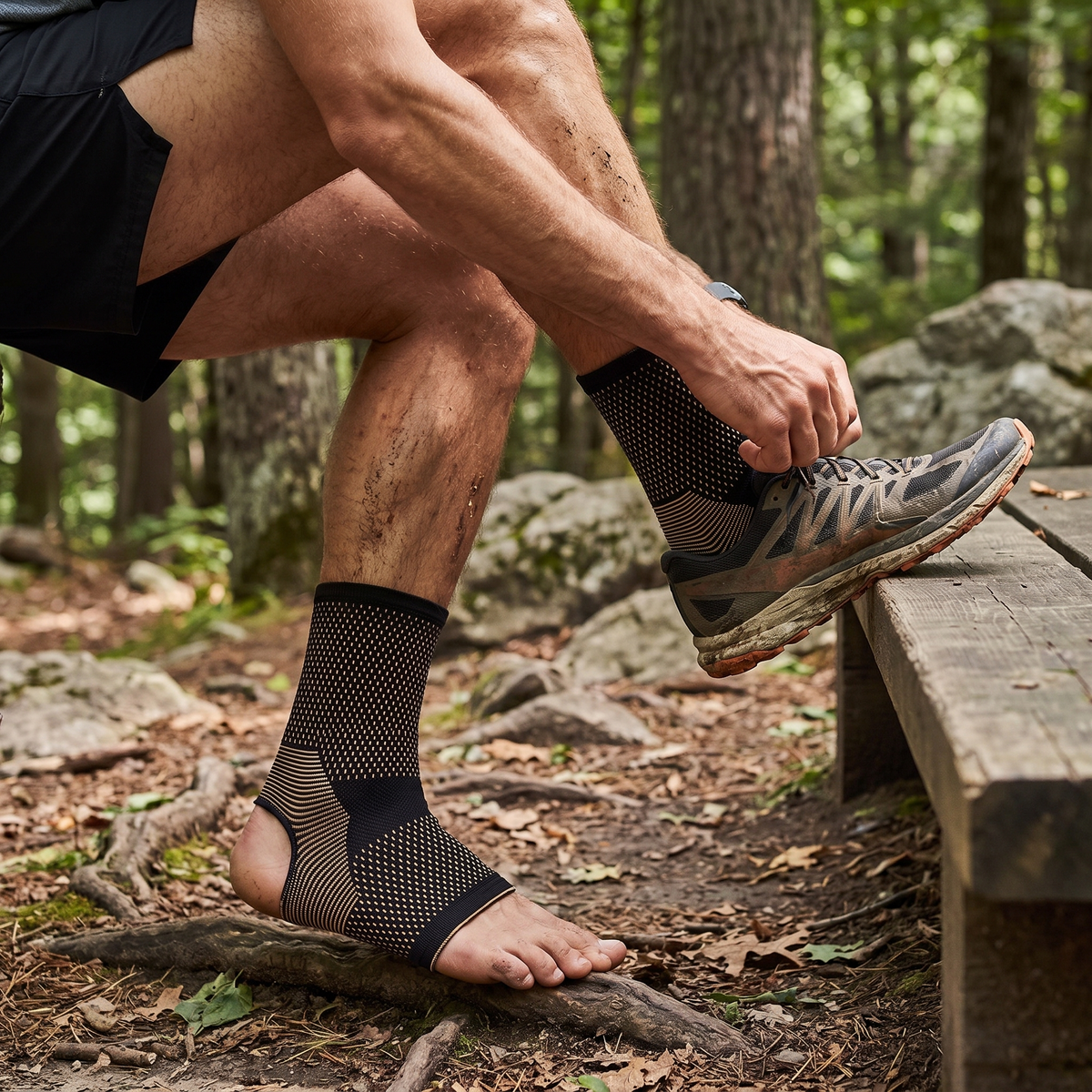 Copper Infused Compression Ankle Braces lifestyle