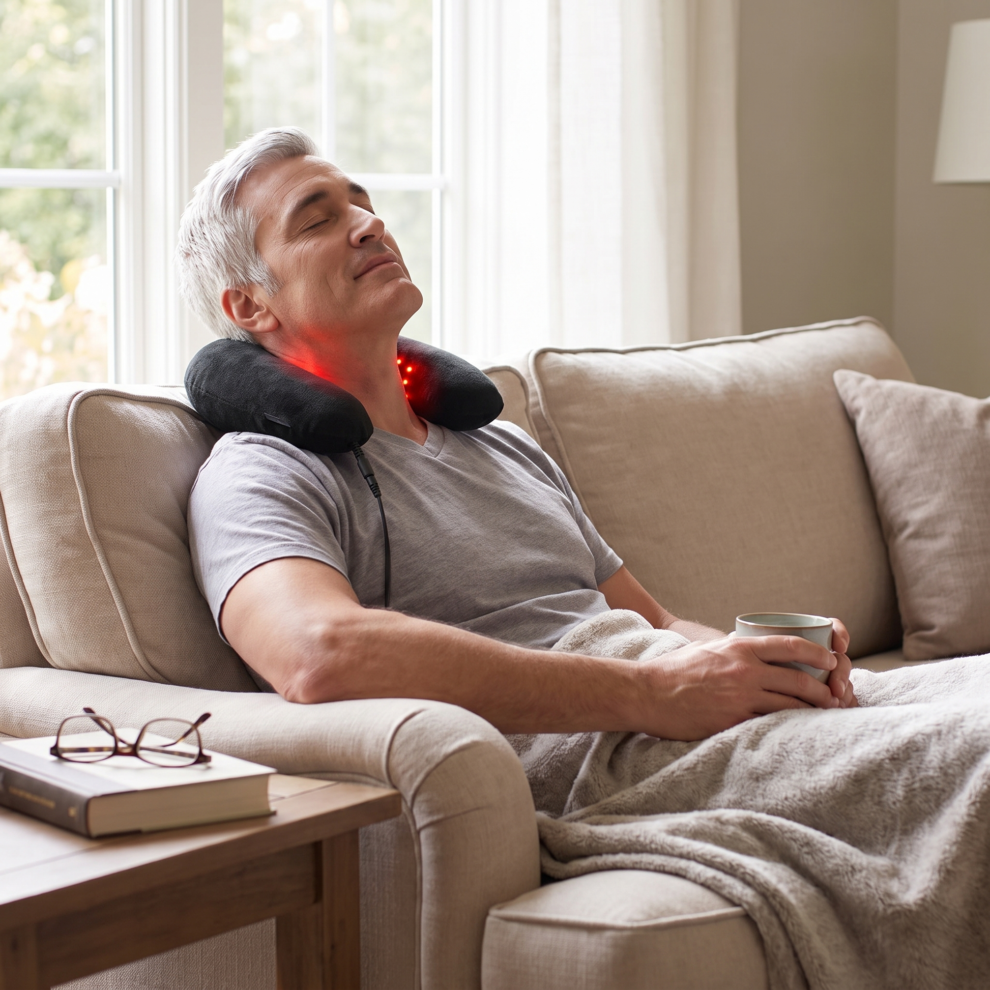 LED Pain Relief Neck Pillow lifestyle