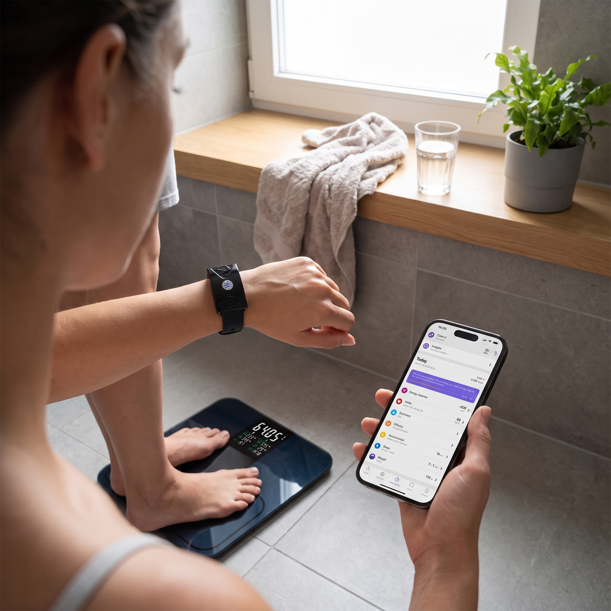Skin Sensor Calorie Tracker and Smart Scale Bundle lifestyle