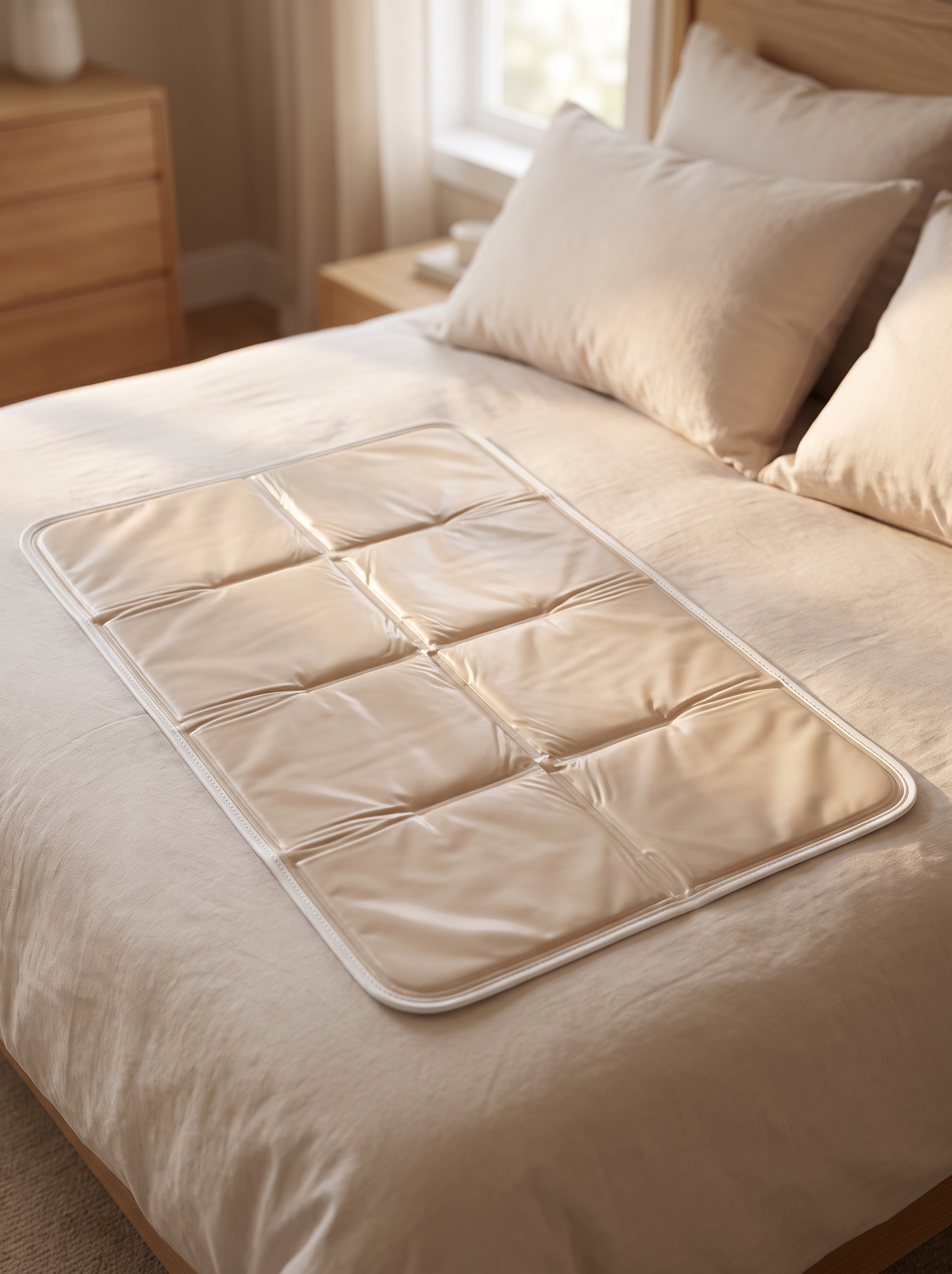 Self Cooling Body Pad on a made bed