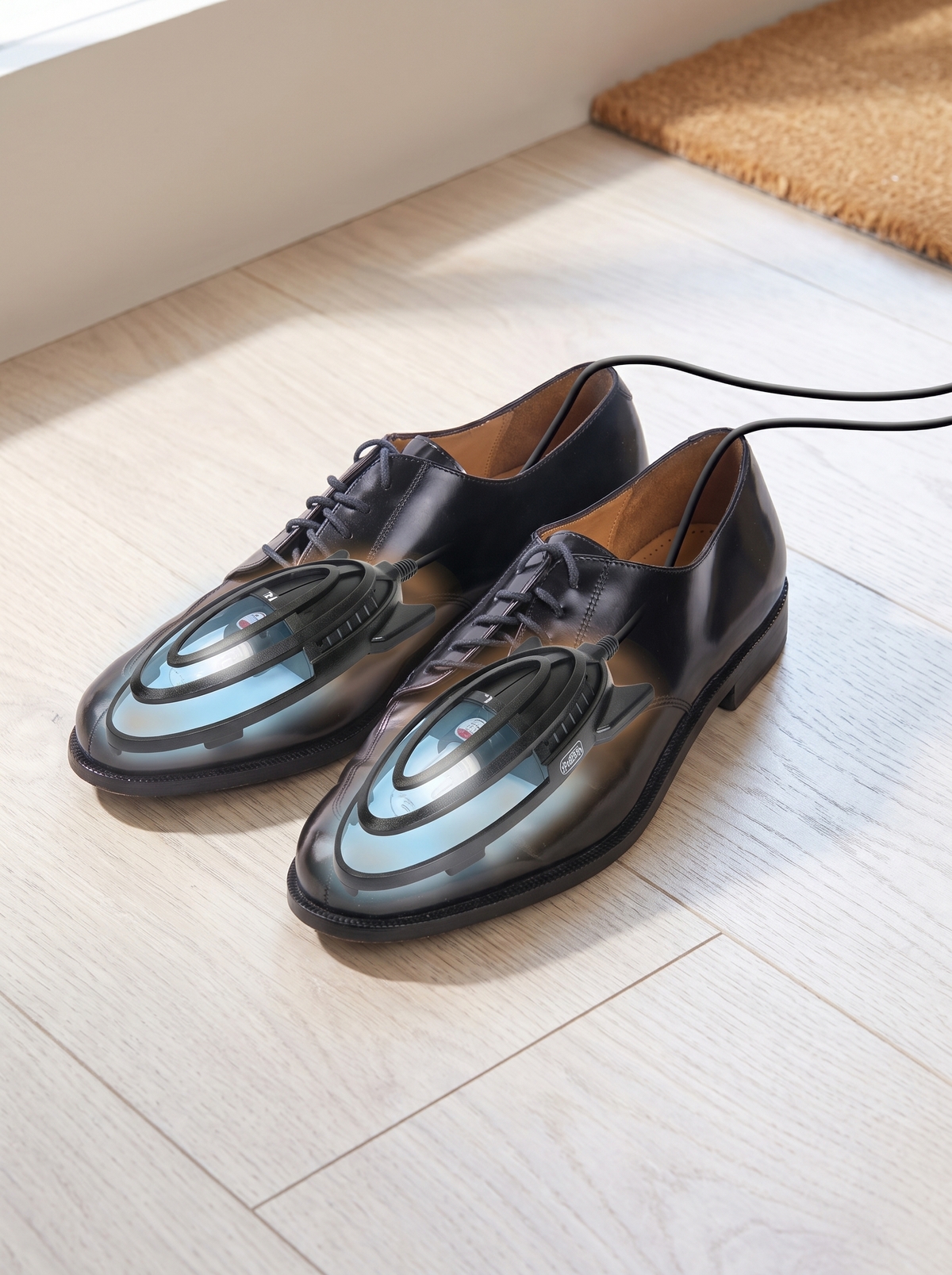 Both shoes, at the same time